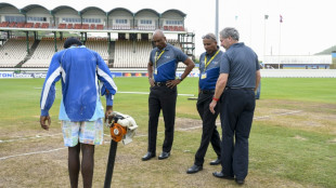 West Indies victory push against Bangladesh stalled by wet outfield