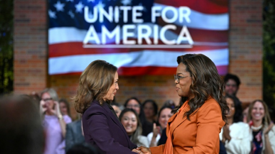 Harris and Oprah hold star-studded US election rally