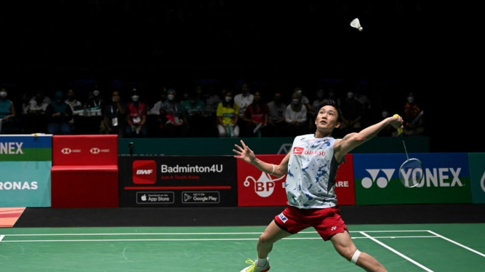 Showboating Momota thrills home fans at badminton worlds